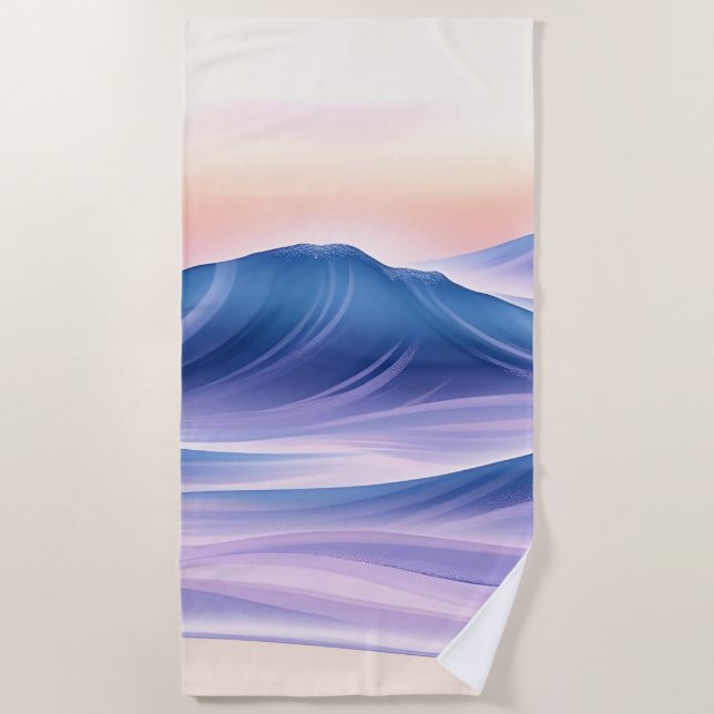 Twilight Drift Fluid Abstract Coastal Beach Towel (Front)