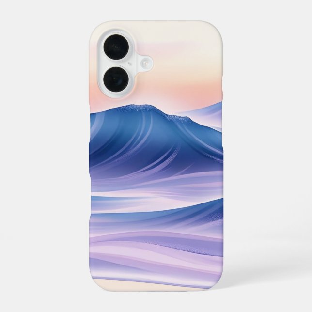 Twilight Drift Fluid Abstract Coastal iPhone 16 Case (Back)