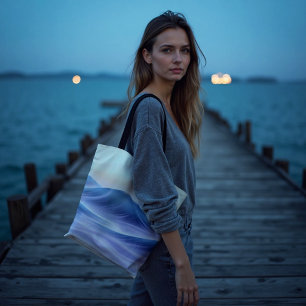 Twilight Drift Fluid Abstract Coastal Tote Bag
