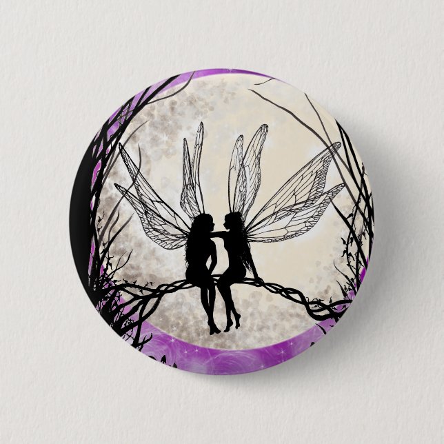 Twilight Fairy Art Pin Badge Fairy Silhouette (Front)