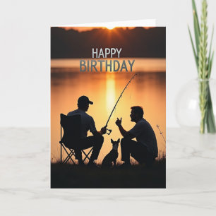 Twilight Fishing Birthday Card