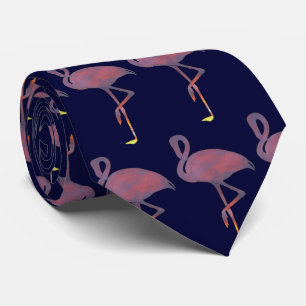 Twilight Flamingo Stylized Sunset Tie