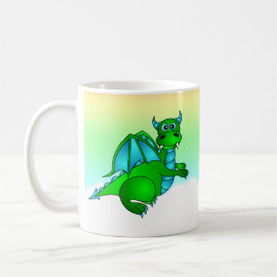 Twilight Flight - Cute Green & Blue Dragon Coffee Mug