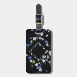 Twilight Flowers Blossom Garden Sparkle Luggage Tag