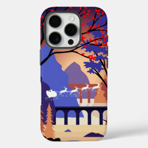 Twilight Forest Christmas Santa Sleigh iPhone 16 Pro Case