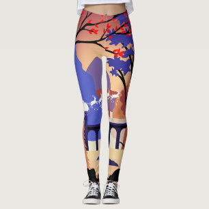 Twilight Forest Christmas Santa Sleigh Leggings