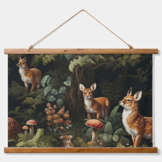 Twilight Forest Friends Botanical Hanging Tapestry