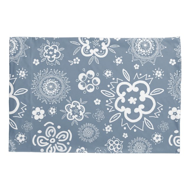 Twilight Garden - A Traditional Floral Dance Pillowcase (Back)