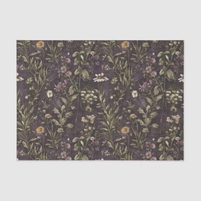 Twilight Garden Tissue Paper – Enchanted Floral  (Front)