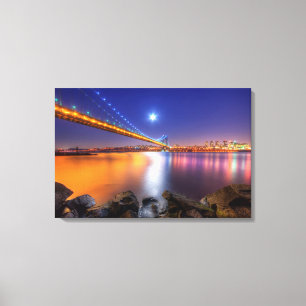 Twilight, George Washington BridgePalisades, NJ. Canvas Print