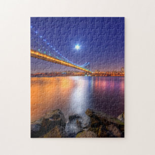Twilight, George Washington BridgePalisades, NJ. Jigsaw Puzzle