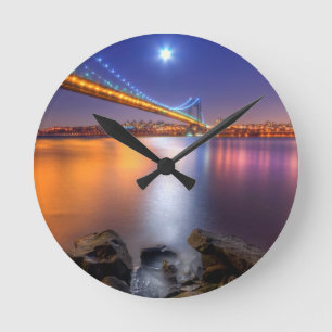 Twilight, George Washington BridgePalisades, NJ. Round Clock