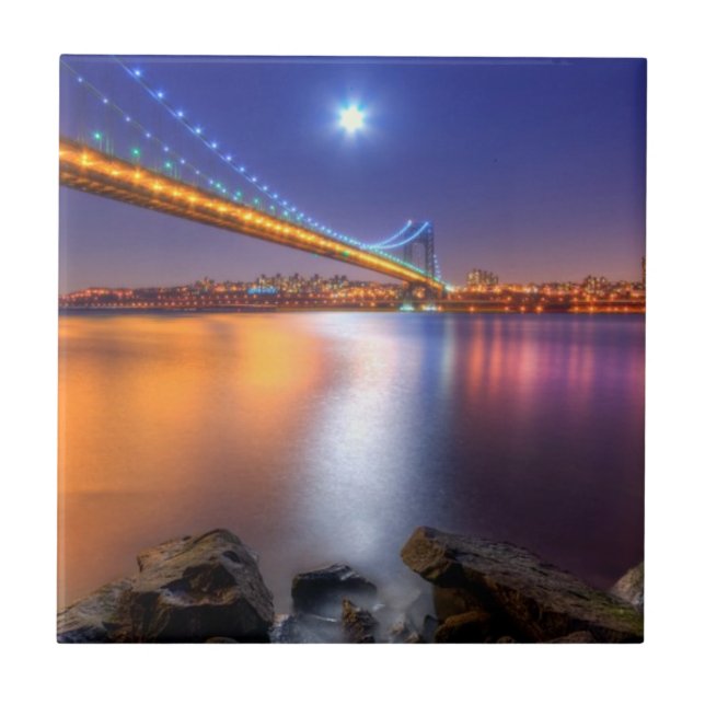 Twilight, George Washington BridgePalisades, NJ. Tile (Front)