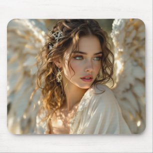 Twilight Guardian – Angel of Gilded Wings Mouse Mat