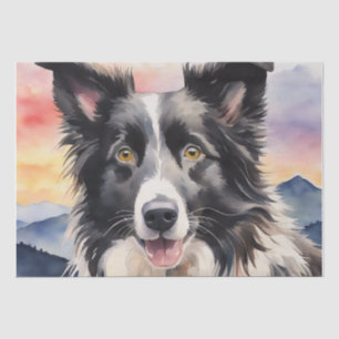 Twilight Harmony: Border Collie Decoupage Tissue Paper