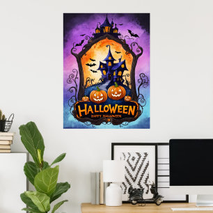 Twilight Haunt: A Whimsical Halloween Adventure Poster