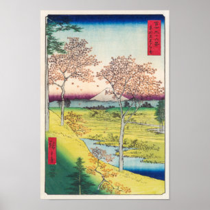 Twilight Hill at Meguro   Hiroshige   Poster