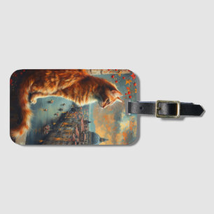 Twilight in Venice   Ginger Cat on a Canal Luggage Tag