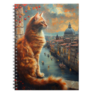 Twilight in Venice | Ginger Cat on a Canal Notebook