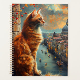 Twilight in Venice Ginger Cat on a Canal Planner