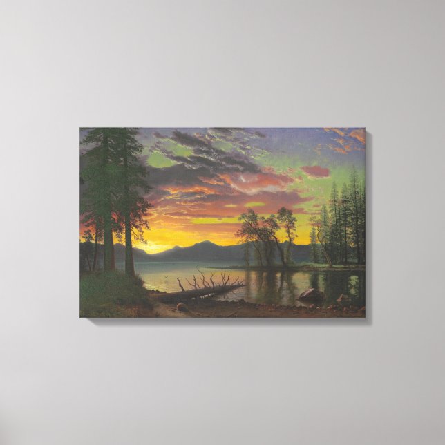Twilight, Lake Tahoe, c.1870s (oil on canvas) Canvas Print (Front)