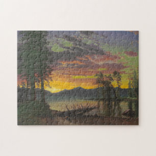Twilight, Lake Tahoe, c.1870s (oil on canvas) Jigsaw Puzzle