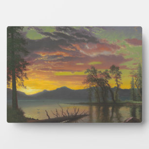 Twilight, Lake Tahoe, c.1870s (oil on canvas) Plaque