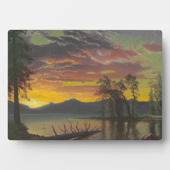 Twilight, Lake Tahoe, c.1870s (oil on canvas) Plaque (Front)