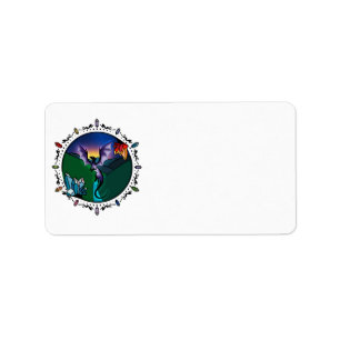 Twilight Magical Crystal Elegant Amethyst Dragon Label