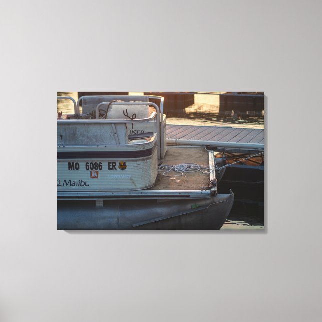 Twilight Marina: A Serene Dockside Moment Canvas Print (Front)