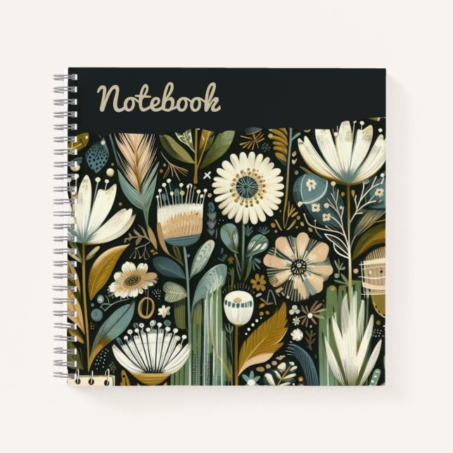  Twilight Meadow – Dreamlike Wild Flora Notebook (Front)