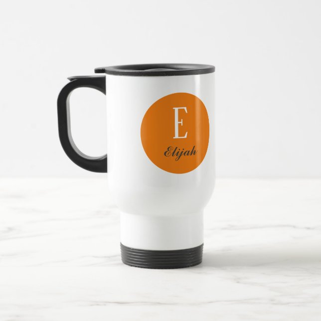 Twilight monogram customised name and initial travel mug (Left)