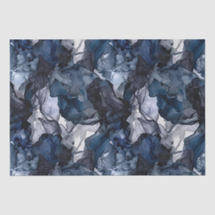 Twilight Navy Blue, Lavender and Grey Alcohol Ink Tissue Paper