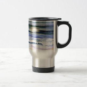 Twilight Ocean Waves Beach Surf Decor Art Travel Mug