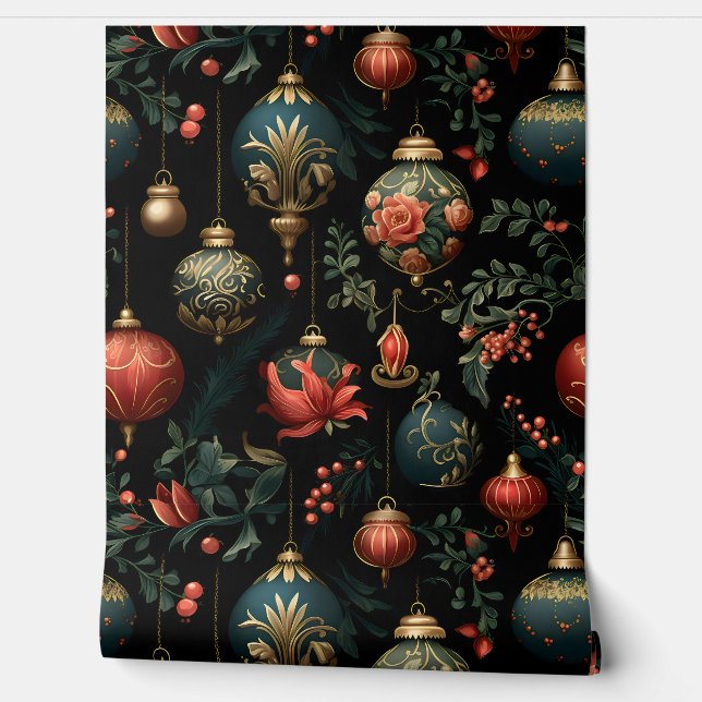 Twilight Ornament Garden Botanical Wallpaper (Unrolling)