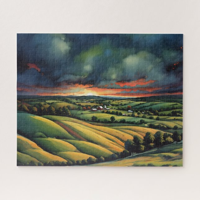 Twilight Over the Hills Jigsaw Puzzle (Horizontal)