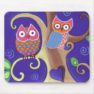 Twilight Owls Mouse Mat