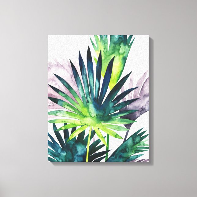 Twilight Palms- Palm Fronds Canvas Print (Front)
