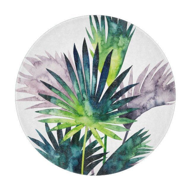 Twilight Palms- Palm Fronds Cutting Board (Front)