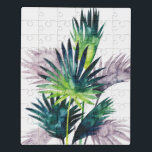 Twilight Palms- Palm Fronds Jigsaw Puzzle<br><div class="desc">"Twilight Palms III" by Grace Popp. Features tropical greenery in a watercolor style.</div>