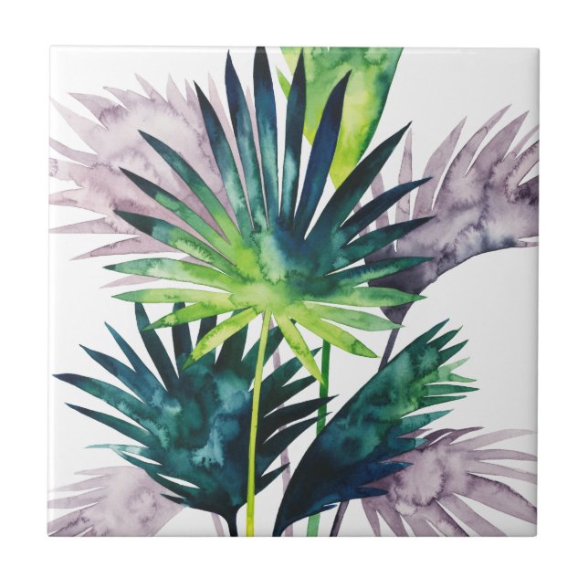 Twilight Palms- Palm Fronds Tile (Front)