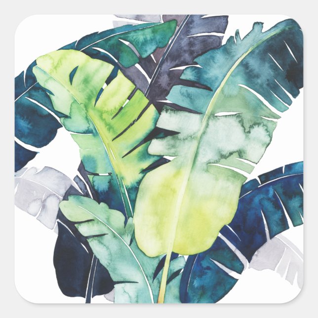 Twilight Palms - Palm Leaves Square Sticker (Front)