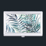 Twilight Palms - Tropical Leaves Business Card Holder<br><div class="desc">"Twilight Palms I" by Grace Popp. Features tropical greenery in a watercolor style.</div>