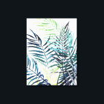 Twilight Palms - Tropical Leaves Canvas Print<br><div class="desc">"Twilight Palms I" by Grace Popp. Features tropical greenery in a watercolor style.</div>