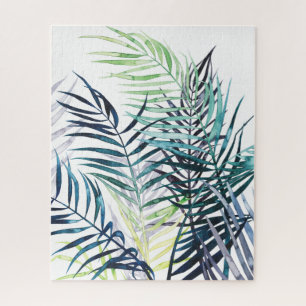 Twilight Palms - Tropical Leaves Jigsaw Puzzle