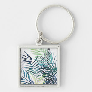 Twilight Palms - Tropical Leaves Key Ring