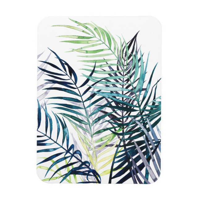 Twilight Palms - Tropical Leaves Magnet (Vertical)