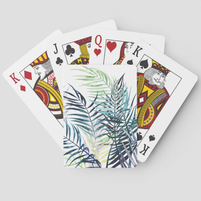 Twilight Palms - Tropical Leaves Playing Cards (Back)