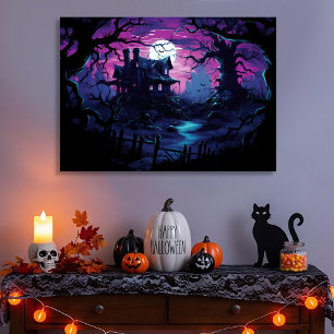 Twilight Path to Haunted Halloween Manor Canvas Print
