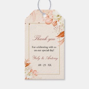 Twilight Peach Terracotta Magic Flora Wedding Gift Tags